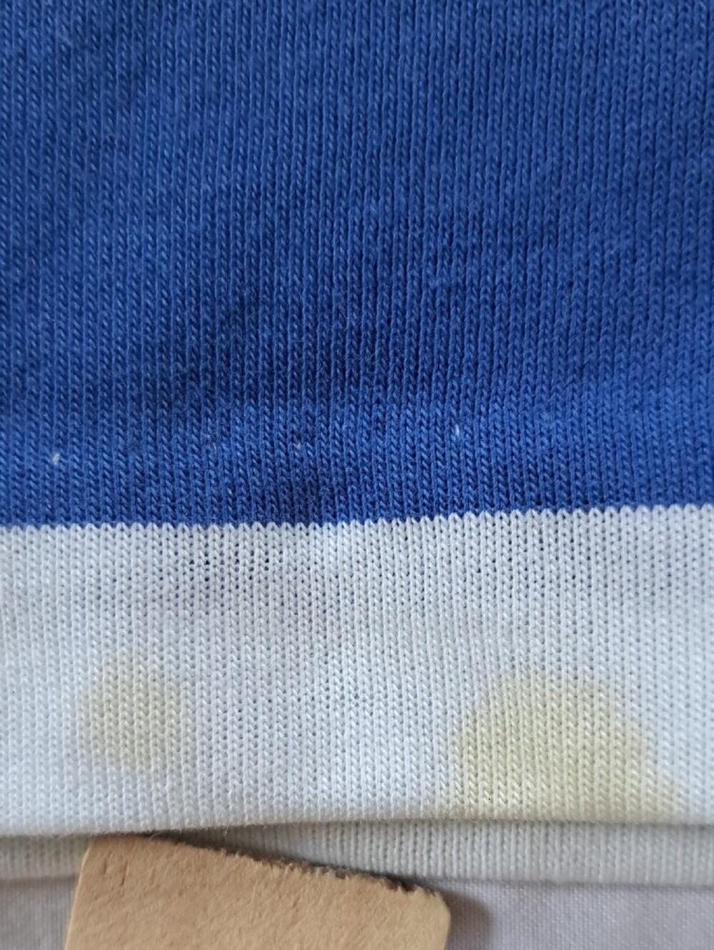 Vintage Sears 1970s Blue & White Striped Preppy Collared Polo Shirt Size M - Picture 7 of 10